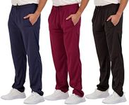 Real Essentials Big & Tall King Size Mens Men's Mesh Athletic Active Gym Workout Open Bottom Sweatpants Pockets Sports Training Track Running Casual Lounge Quick Dry Pants - Set 1, 3X Tall,Pack of 3