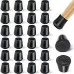 yomanta 24 Pcs Chair Leg Floor Protectors for Hardwood Floors Small (Fit 0.8"-1") Silicone Felt Furniture Leg Cover/Chair Leg Caps for Chair Smoothly Slide No Noise & No Scratch-Round, Black