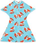 SleepingBaby Zipadee-Zip Transition Swaddle - Fleece Baby Swaddling Blanket with Zipper - Friendly Fox, Medium (6-12 Month)