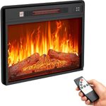 YITAHOME 24" Electric Fireplace Insert, Fireplace Heaters with Log Set, Remote Control with Timer Control, Adjustable Temperature & 3 Flame Brightness, 1400W (24.2" W x 17.5" H)