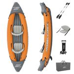 Hydro-Force Rapid Kayak | 2 Person Inflatable Kayak Set with Seats, Backrest, Paddles, Hand Pump and Carry Bag, Orange