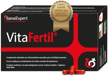SanaExpert VitaFertil - Suplemento Nutricional para Mejorar la Fertilidad Masculina - Con L-arginina, Zinc y Vitaminas Esenciales - 60 Cápsulas - Fabricado en Alemania