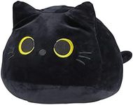 Black Cat Plush Pillow,Cat Pillow Black Cat Stuffed Animal,Kawaii Cat Shape Design Sofa Pillow Decoration Doll Back Cushion,Christmas Birthday Party for Adults Kids Girls Boys