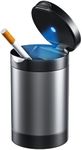 Tmengdao Car Ashtrays, Smokeless Ashtray with Lid, Portable Ash Tray with LED Auto Light, for Most Car, Office, Home (Grey)