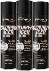 OMWAH 5 in 1 Clipper Icer Blade Cleaner and Lubricant Clipper Spray (3 pack) (15 oz. Can)…