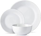 Safdie & Co. - Plain White Plates and Bowls Sets, Modern Dinnerware Set, Kitchen Dinnerware Sets, Indoor and Outdoor Plates, 12-Piece Kitchen Plates and Bowls Set, Dishwasher Safe