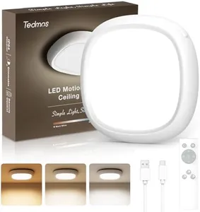 Waterproof Rechargeable Shower Light Indoor, 12000mAh Motion Sensor Wireless Ceiling Light with Remote No Wiring, Battery Operated Closet Lights Cordless LED Overhead Lighting for Pantry Bathroom Shed