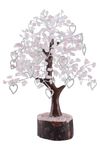 Salvation Gems Rose Quartz Gemstone Crystal Healing Tree with Heart Locket, 10x28 CM | Wealth & Luck, Feng Shui Money Tree with Cleansing Palm Stones | Home, Office Décor