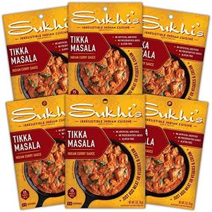 Sukhi's Indian Curry Paste - Chicken Tikka Masala Sauce 3oz (Pack of 6) 84 Servings - Gluten Free Food Indian Curry Sauce with Indian Spices