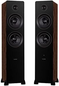 Fluance Ai81 Elite Powered 2-Way Floorstanding Tower Speakers, 150W Built-in Amplifier for 2.0 Stereo Music & Movie Listening, TV, Turntable, PC & Bluetooth - 2x RCA, Optical, Sub Out (Natural Walnut)