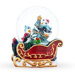 BestPysanky Penguins Riding on The Sleigh Snow Globe