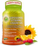 Liposomal Vitamin C Liquid Gel Capsules - 1100mg - Made with Organic Acerola Cherries, High Potency Vitamin C Liposomal Immune Support Supplement with Enhanced Absorption & Bioavailability - 120 count