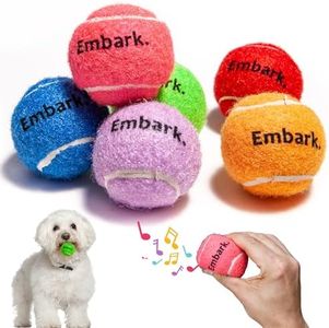 Colorful Squeaky Tennis Balls for Small Dogs and Puppies - 1.5 Inch - 6 Pack - Dog Training Toys for Positive Reinforcement, Interactive Squeaker Balls To Engage Attention Outside, Ball Launcher Fetch