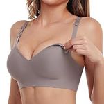 Vinfact Nursing Bras Wireless Pregnancy Smooth Maternity Bra Seamless Sleeping Bralette with Extra Bra Extender-1 ×Gray-L