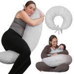 DancesCat Versatile Plus Size Breastfeeding Pillows, Adjustable Breast Feeding Pillow, XXL Nursing Pillow, Baby Feeding Pillow, Maternity Pillow for Side Sleeping with Upgraded Velvet Removable Cover