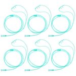 Healifty 6pcs High- Flow Nasal Oxygen Cannula Standard Connector Crush Resistant Oxygen Tubes Assorted Color