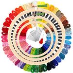 Qroof Metal Embroidery Materials Beginners Starter Kit(Sizes: 8,6,5 Inches Hoop),25 Multicoloured Threads,15 Different Needles, 1 Threader