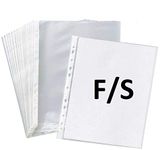 True-Ally 50 Pcs Transparent Document Sleeves, Leaf Sheet Clear Certificates/Waterproof Sheet Protectors 11 Holes Punched Ring Files folder (FS Size) (50 Sheets - 200 micron)