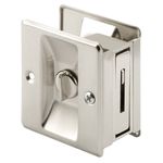 Prime-Line Products N 7239 Pocket Door Privacy Lock with Pull, Satin Nickel