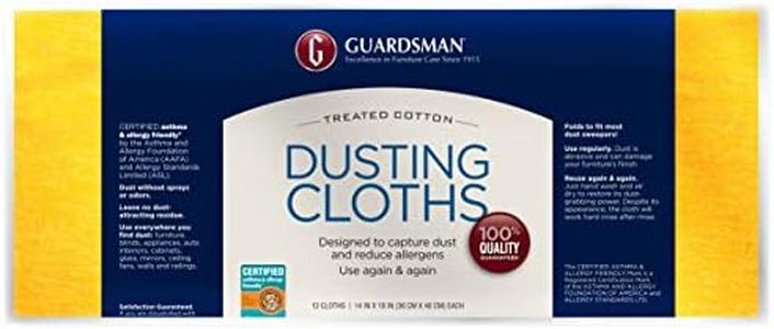 Guardsman Wood Furniture Dusting Cloths - 12 Pre-Treated Cloths - Captures 2x The Dust of a Regular Cloth, Specially Treated, No Sprays or Odors - 462500