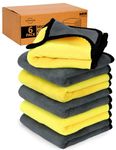 monohomi Microfiber Towels for Cars, 6Pack Soft and Absorbent Car Drying Towel, 24" x 12" 500gsm, Dual-Sided Microfiber Cleaning Cloth for Car Wash, Cleaning, Detailing, Household