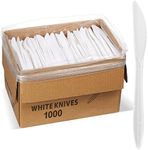 1,000 Plastic Disposable Knives Bulk Black Medium Weight Disposable Silverware Plastic Cutlery Knife
