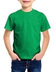 Love My Fashions® Kids Value Weight Crew Neck Plain T-Shirt Short Sleeve Casual Tees for Boys Cotton Tops for Children Kelly Green