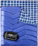 Double Sleeping Bag for Adults Kids Camping, XL Queen Size Sleeping Bag for All Season Hiking Backpacking, 2 Person Cotton Flannel Sleeping Bag Lightweight Waterproof for Cold Weather & Warm