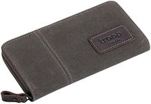 Troop London TRP0501 Accessories Canvas Zip Around Wallet Purse Olive