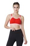 Van Heusen Proactive Women Sports Bra - Cotton Elastane - Anti Bacterial, Wireless, Non Padded, Full Coverage Tomato Red