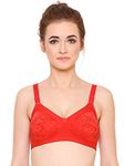 INKURV Full Coverage Bra for Women with Micro Cotton Fabric for Heavy Bust Support- (Thea_Red_36D)