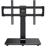 AM alphamount Swivel Universal TV Stand for 32-80 Inch LED/LCD/OLED TVs Tabletop TV Base Holds up to 99lbs Height Adjustable TV Mount with Tempered Glass Base Max VESA 600X400mm- APTVS08