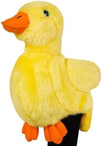 Golf Novelty Driver Woods Head Cover Club Headcover Protector 460CC DR #1 Longthen Black Knit Cute Soft Yellow Duck