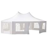 Outsunny 29.2ft High Peak Decagon Event Party Tent, Large Outdoor Canopy Tent Shelter with 10 Removable Walls, White Tents for Parties, Wedding, Events, BBQ Grill