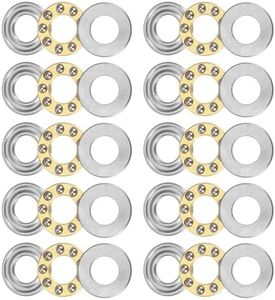 uxcell F8-16M Thrust Ball Bearing 8mm x 16mm x 5mm Brass with Washers ABEC1 10pcs