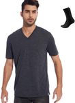 MERINNOVATION Merino Wool T-Shirt Mens Wicking Merino Wool Undershirt Lightweight Base Layer (Wool Socks Included