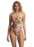 Seafolly Women's Dd Cup Bandeau One Piece Swimsuit, Paradise Garden Avocado, 10