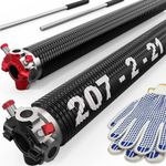 Blesseras Garage Door Coated Torsion Springs 2'' (Pair) with Non-Slip Winding Bars (0.207X2''X21'')