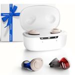 Hearing Aids for Seniors Rechargeable, Ceretone In-the-Ear (ITE) Hearing Aid with Noise Cancelling, Intricon® Digital Chip with Advanced Wind Noise Management, Auto Turn On&Off (Not Amplifiers)