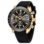 NIBOSI Men's Watch Analog Silicone Quartz Black Wrist Watch for Men Business Waterproof Sport Stainless Steel Dress Watch with Calendar