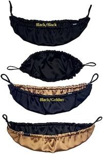 Mens Beard Bonnet Premium Quality Silky Satin Soft Beard Conditioning Cap Helps to Prevent Itching and Split Ends Satin Beard Bandana (L, Black Golden)