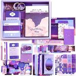 RANUR 346pcs Journal Supplies Kit Vintage Scrapbook Stickers Pack, Art Journal Kit, Bullet Junk Journal Planners DIY Decoration Paper Stickers Craft Kits Notebook Album Aesthetic Tape, Purple