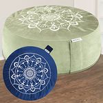 Hihealer Meditation Cushion - Large Velvet Zafu Floor Pillow for Adults and Women - Comfortable Yoga Pillow with Traditional Tibetan Buckwheat Filling for Meditation and Relaxation