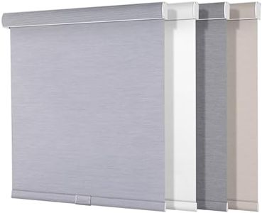 Boolegon Blackout Roller Shades for Windows, Cordless Roller Blinds with Cassette Valance,Thermal Insulated Fabric UV Protection, Custom Window Shades for Home,Office,Door, White,Custom Size