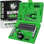 Rhino USA Tyre Plug Repair Kit (86-Piece) Fix Punctures & Plug Flats with Heavy Duty Flat Tyre Puncture Repair Kit for Car, Motorcycle, UTV, 4x4