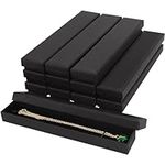 Kurtzy 12 Pack Black Paper Jewellery Display Gift Boxes - 21 x 4 x 2cm / 8.26 x 1.57 x 0.78 inches - Matte Cardboard Packaging Box Set with Foam Inserts for Earrings, Necklaces Bracelets and Rings