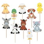 Confetti! Farm Fun Cupcake Toppers – 10-Piece Set of Multi-Layer Farm Animal Party Picks for Kids Birthday, Baby Showers & Celebrations