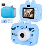 Kids Camera for Girls Boys, Digital Camera with Case 1080P HD 2.0" Screen, 32GB SD Card, Birthday Selfie Childrens Toys for Kids Age 3-12 Years Old Girls (Blue)