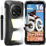 Blackview Rock 2 Pro 5G Rugged Phone Android 16, 15000mAh/33W Dual 400LM Camping Light, 32GB+256GB/2TB Rugged Smartphone Unlocked Gemini AI, 16MP+13MP 6.67" 2.4K 120Hz Glove Mode/NFC
