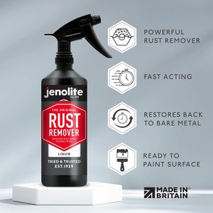 Jenolite Rust Remover Spray 500ml – Fast Acting Metal Treatment for Cars, Bikes, Tools